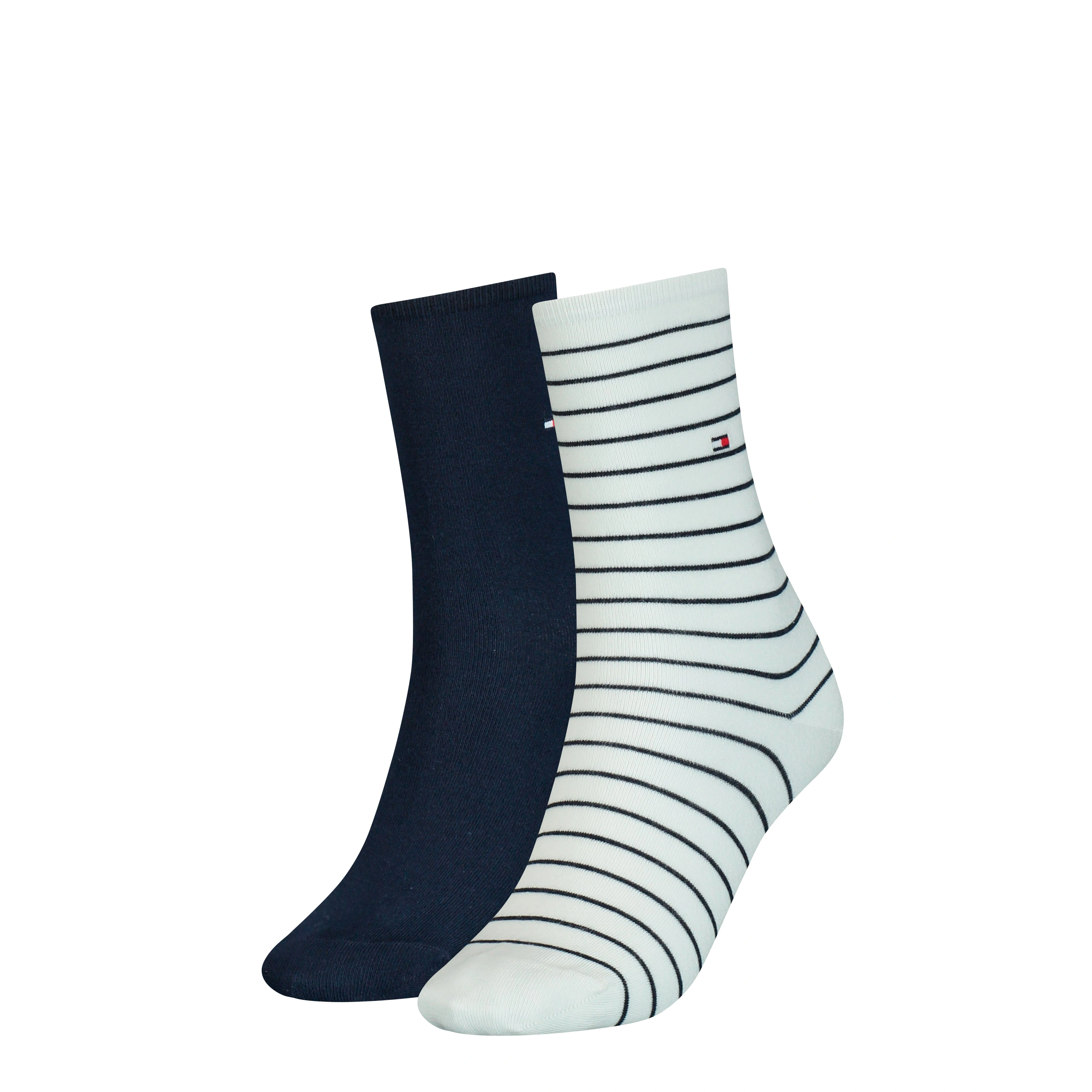 Tommy Hilfiger: Double the Stripes, Double the Style White Crew Socks for Her